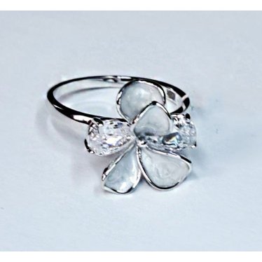 Каблучка жіноча срібна 925* родій емаль цирконій Арт 15 5 0390 - купити в «Аметист-В» Харків Україна