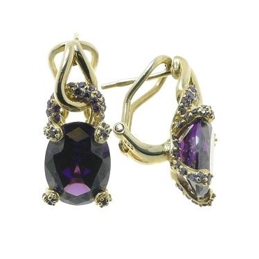 Сережки жіночі срібні 925* позолота цирконій Арт 51 7214 - купити в «Аметист-В» Харків Україна