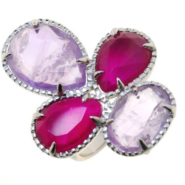 Каблучка жіноча срібна 925* родій аметист агат  Арт 15 7540 - купити в «Аметист-В» Харків Україна