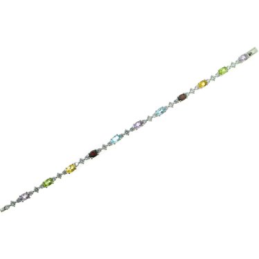 Браслет жіночий срібний 925* родій топаз аметист гранат Арт 14 0 5851mix - купити в «Аметист-В» Харків Україна 2