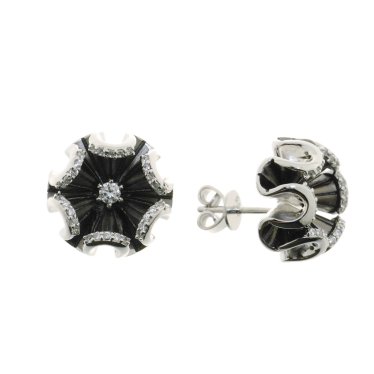 Сережки жіночі срібні 925* чорніння цирконій Арт 11 7 3689ч - купити в «Аметист-В» Харків Україна